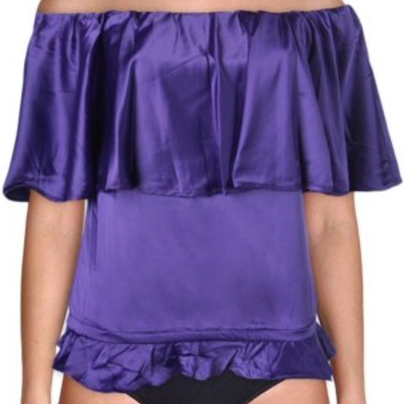 NWT RACHEL LYM OFF-THE-SHOULDER SEXY SWIM Top - S - Picture 2 of 3